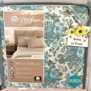 Shabby Chic Floral Bouquet 4-Pc Queen Sheets 100% Cotton